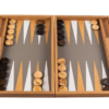 Backgammon type peau d'autruche gris/beige