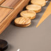 Backgammon type peau d'autruche gris/beige – Image 3