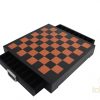 Coffret en cuir noir à tiroirs