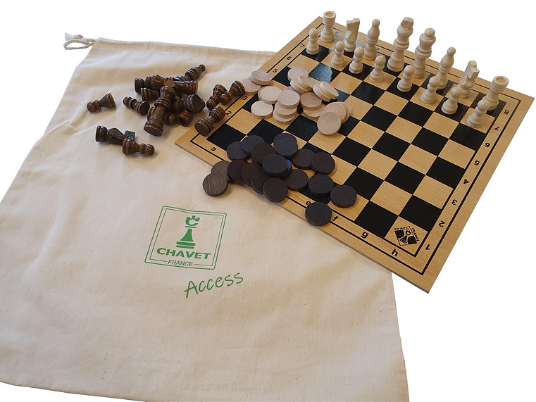 Ensemble Dames-Echecs Dans Sac Coton – Image 2