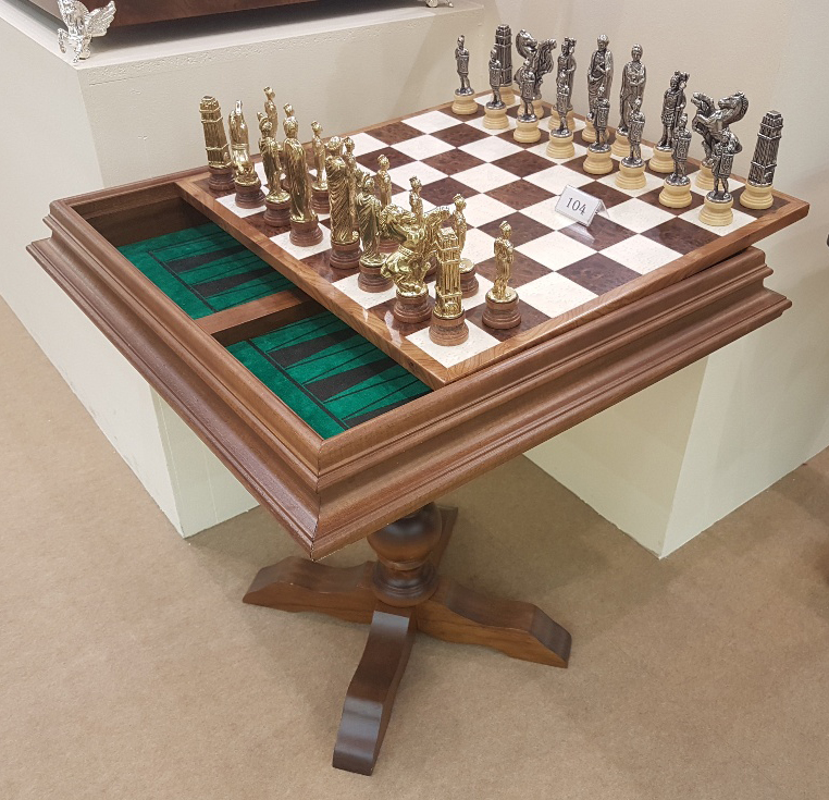 Table d’Échecs - Backgammon en Loupe d'Orme – Image 3