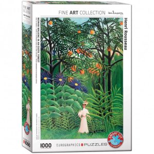Puzzle 1000P - Henri Rousseau - Femme se promenant dans une forêt exotique