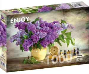 Puzzle 1000 Pièces : Lilas et Échecs